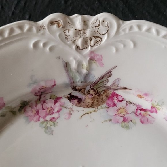 Vintage Plate with Cherry Blossom and Bird Design, Openwork Plate, Cottagecore - Picture 2 of 4